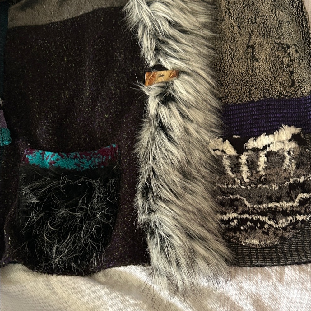 Chic Patchwork Faux Fur Teddy Jacket - image 6